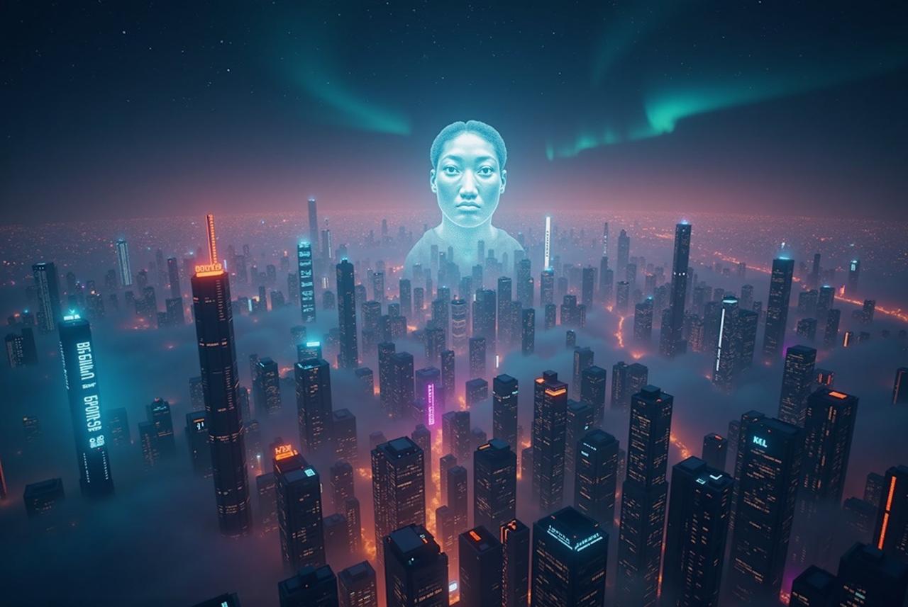 电影在线 - 赛博朋克城市夜景